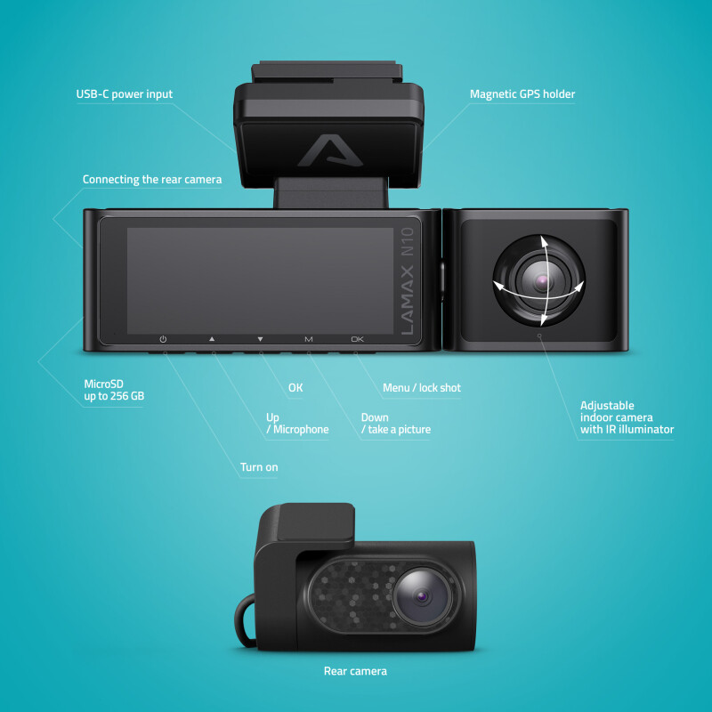 LAMAX N10 GPS 3in1 avto kamera
