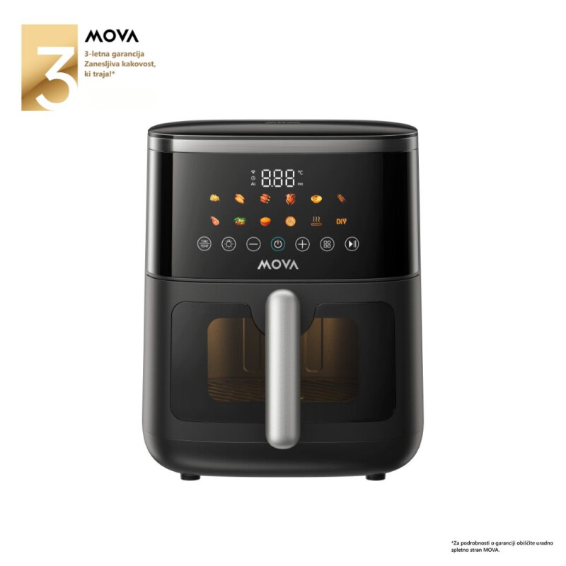 MOVA FD10 Pro Max Wi-Fi črn pametni cvrtnik na vroč zrak