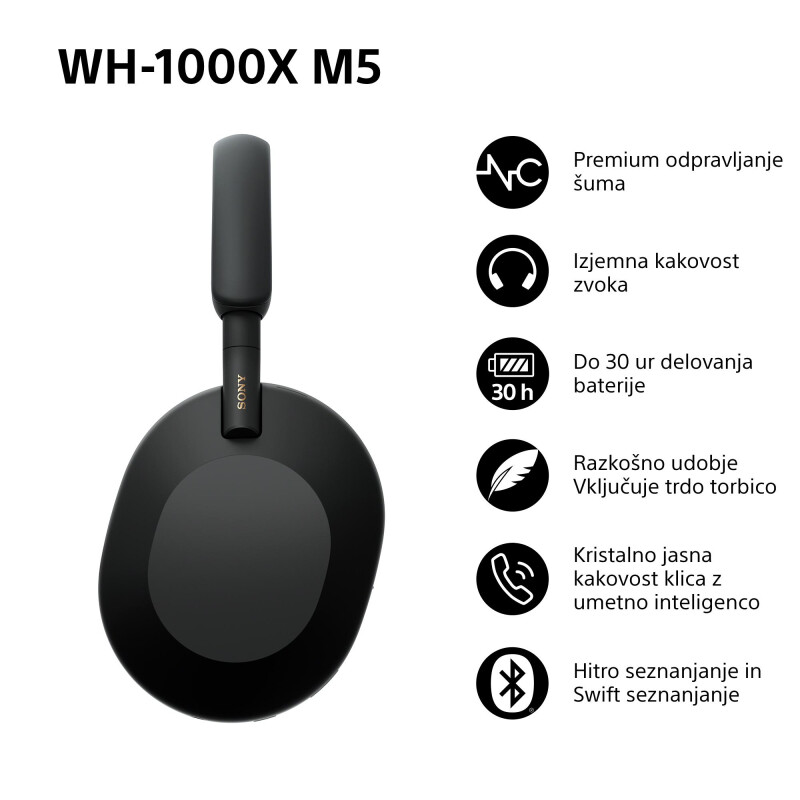 SONY BT slušalke WH1000XM5B črne